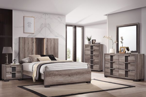 Zeller Grey 5-Piece King Bedroom Set 