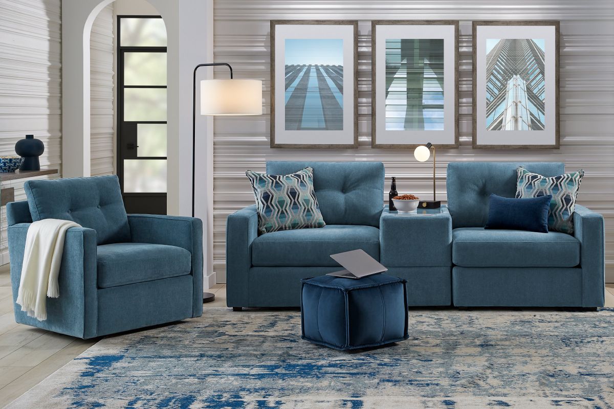 ModularOne Individual Pieces Teal Swivel Chair 3