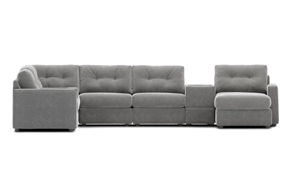 ModularOne Granite 8-Piece Sectional with E-Console & Right Arm Facing Chaise 3