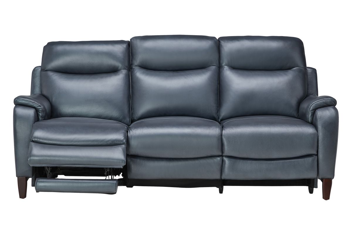 Marco Blue Dual Power Leather Reclining Sofa 3