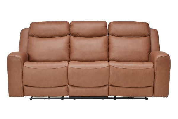 Knox Brown Dual Power Leather Reclining Sofa