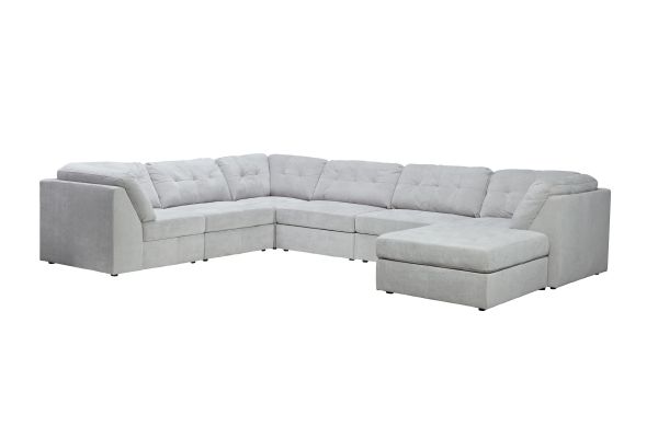 Rio Grey 7-Piece Sectional with Ottoman