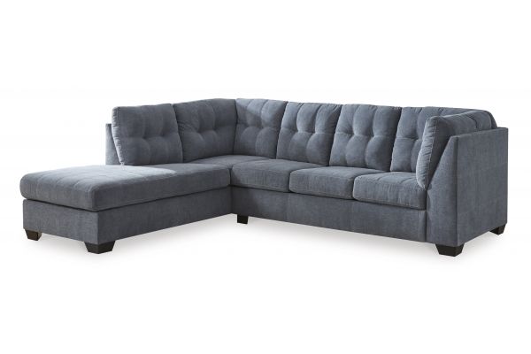 Milo Blue 2-Piece Sectional with Left Arm Facing Chaise