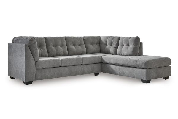 Milo Grey 2-Piece Sectional with Right Arm Facing Chaise