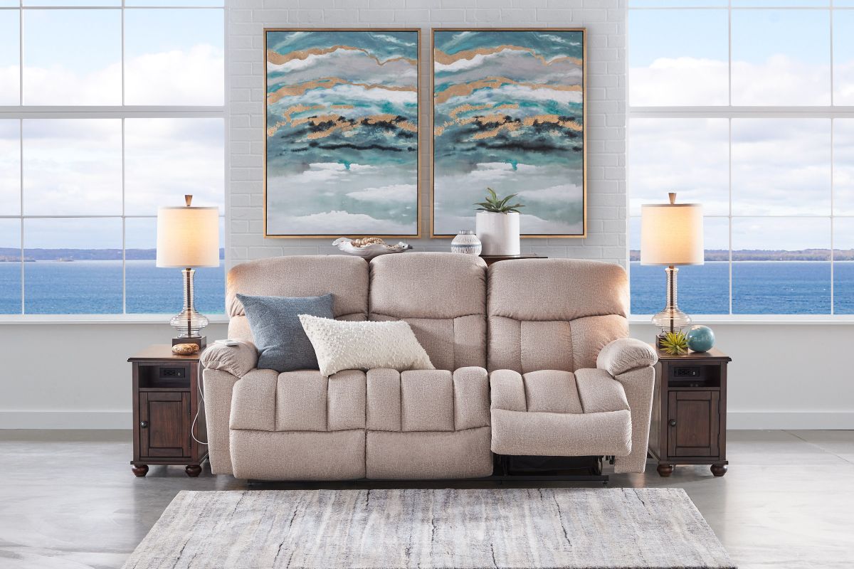 Morrison Sand Dual Power Reclining Sofa by La-Z-Boy 3
