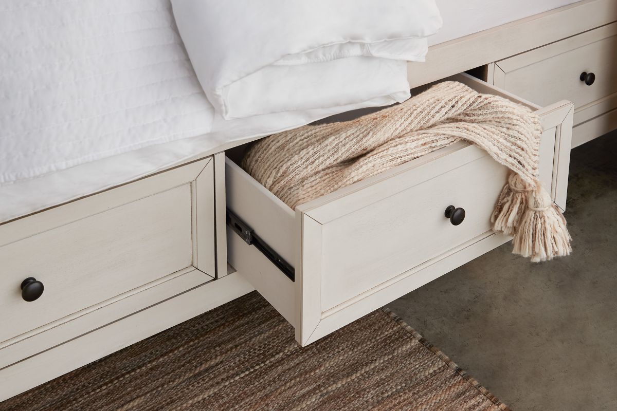 San Mateo White King Storage Bed 2