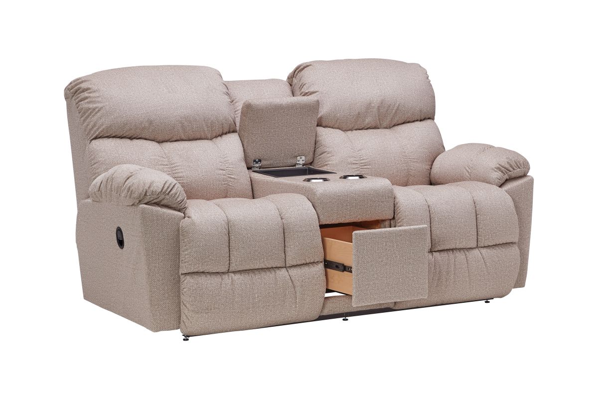 Morrison Sand Reclining Console Loveseat by La-Z-Boy 4