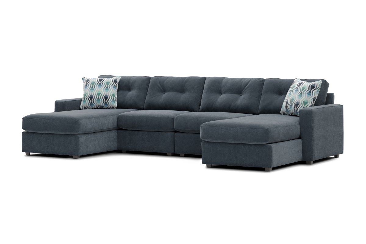 ModularOne Navy 4-Piece Sectional with Dual Chaises 6