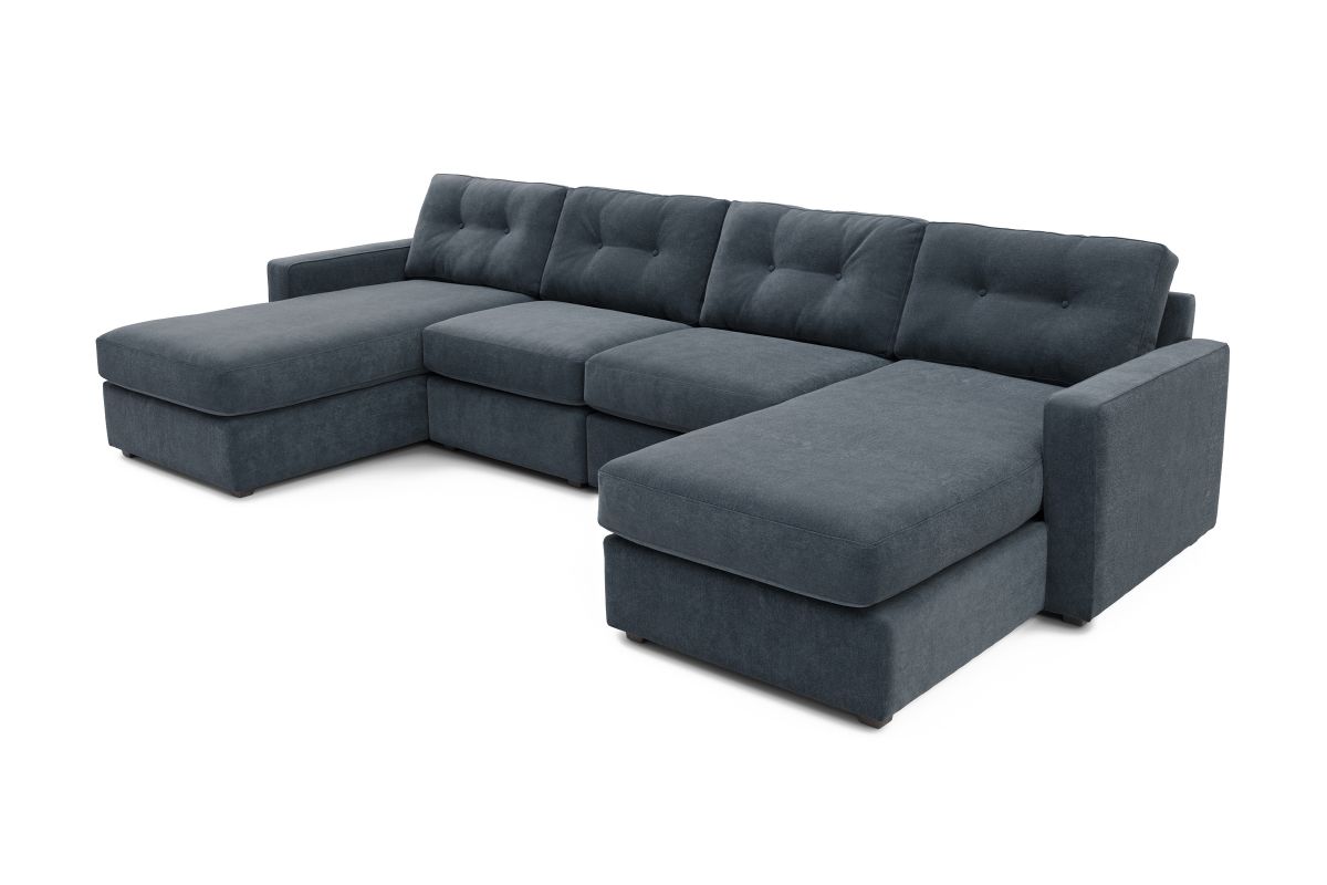 ModularOne Navy 4-Piece Sectional with Dual Chaises 4
