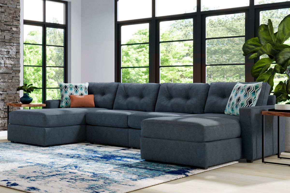 ModularOne Navy 4-Piece Sectional with Dual Chaises 2