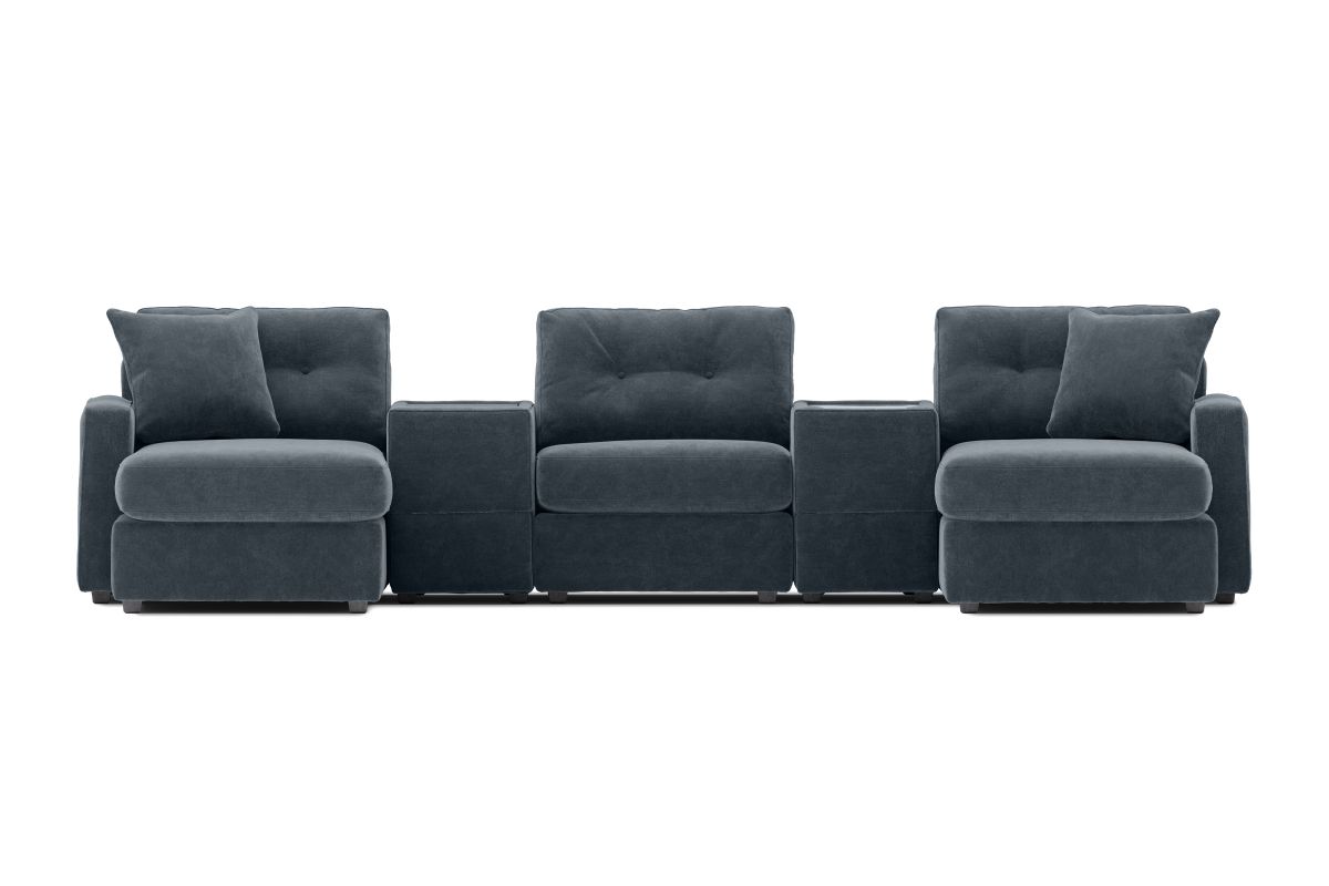 ModularOne Navy 5-Piece Sectional with Dual Chaises 3