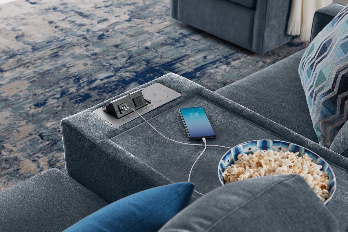 ModularOne Navy 5-Piece Sectional with E-Console & Dual Chaise 5