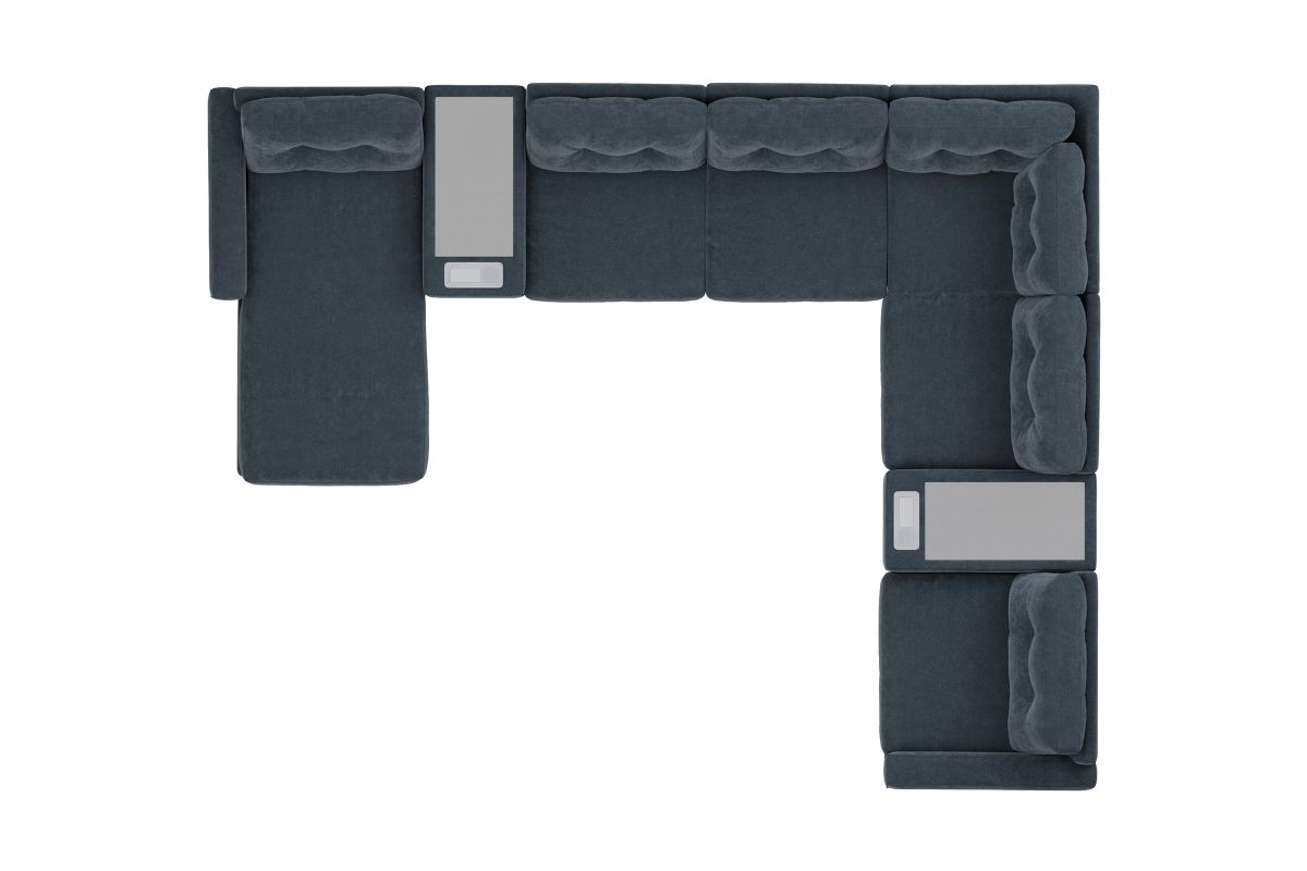 ModularOne Navy 8-Piece Sectional with E-Console & Left Arm Facing Chaise 8