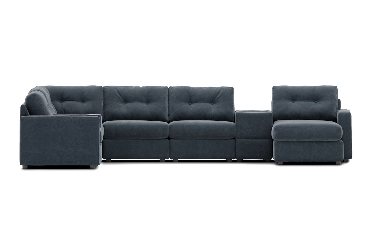 ModularOne Navy 8-Piece Sectional with E-Console & Right Arm Facing Chaise 3