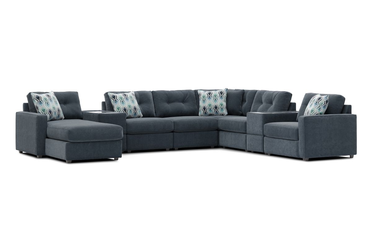 ModularOne Navy 8-Piece Sectional with Left Arm Facing Chaise 6