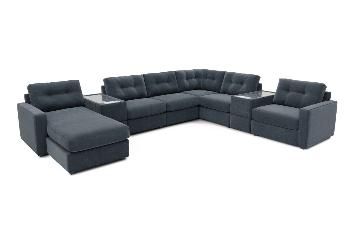 ModularOne Navy 8-Piece Sectional with Left Arm Facing Chaise 4