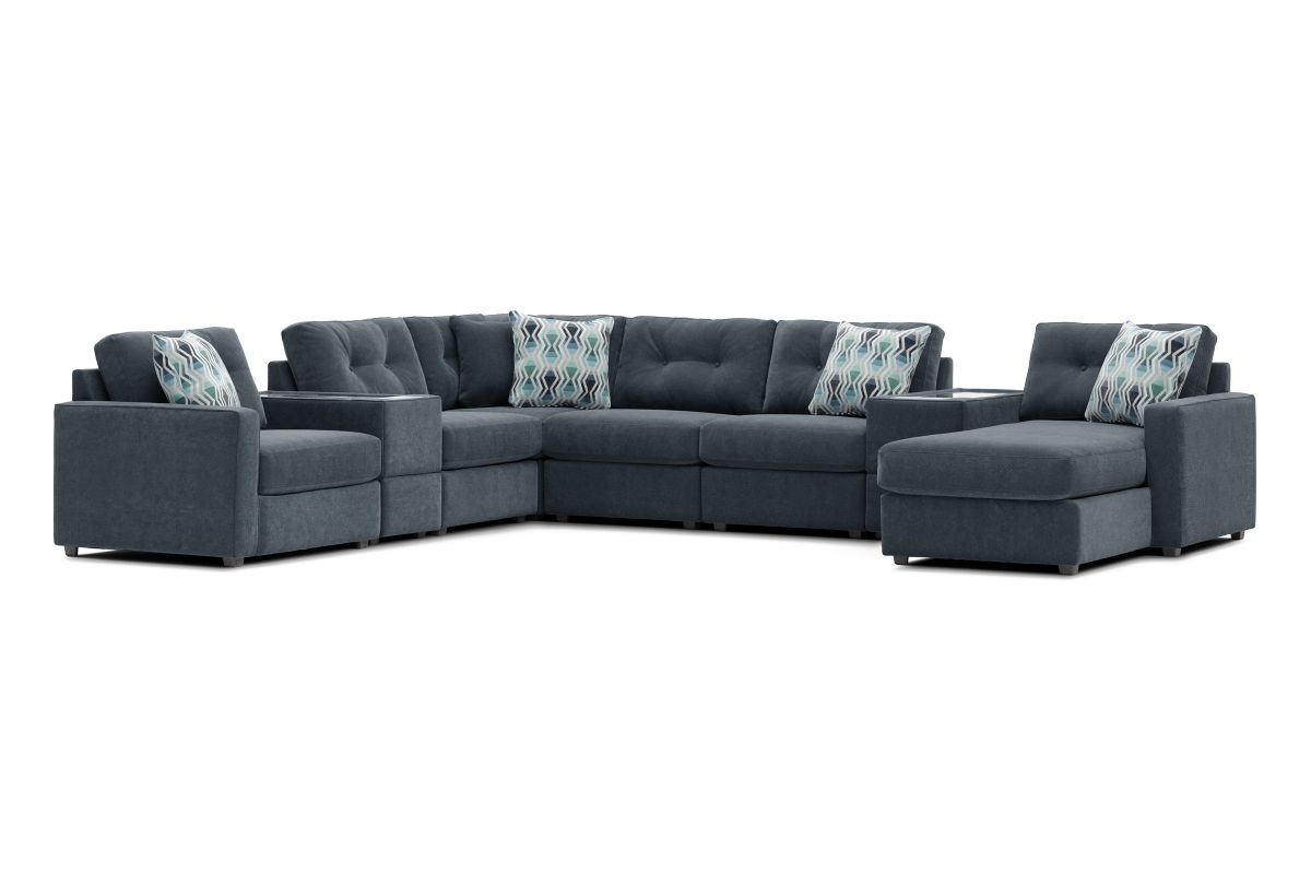 ModularOne Navy 8-Piece Sectional with Right Arm Facing Chaise 6