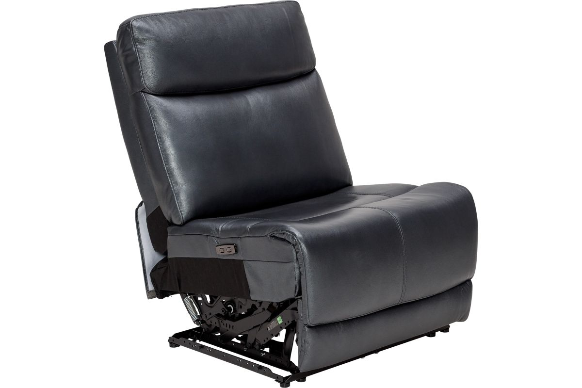 Scorpio Blue 6-Piece Leather Dual Power Reclining Sectional 14