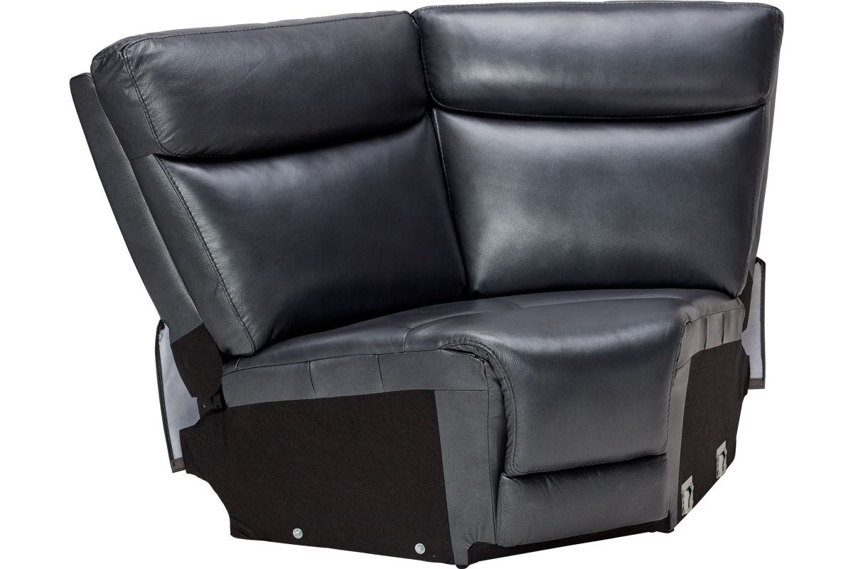 Scorpio Blue 6-Piece Leather Dual Power Reclining Sectional 13