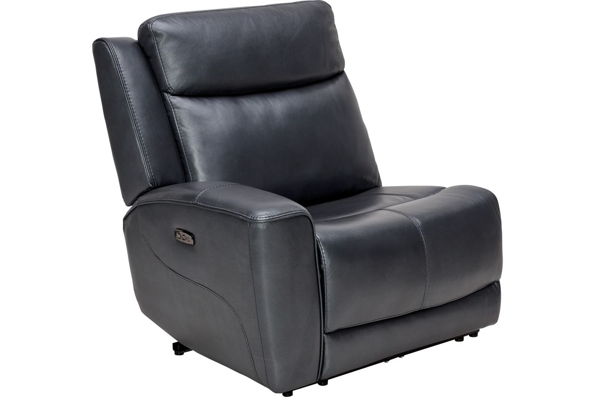 Scorpio Blue 6-Piece Leather Dual Power Reclining Sectional 11