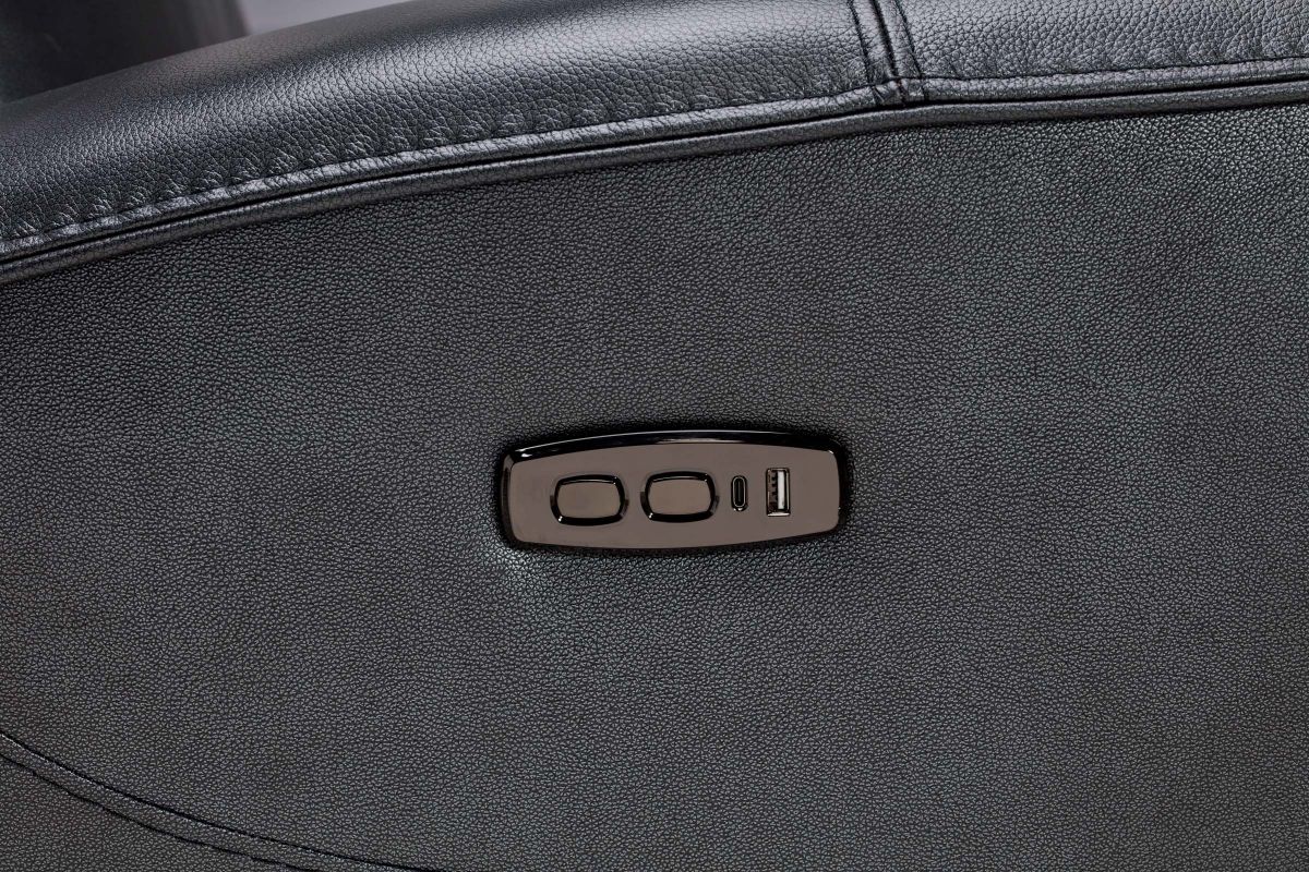 Scorpio Blue Dual Power Leather Recliner  8