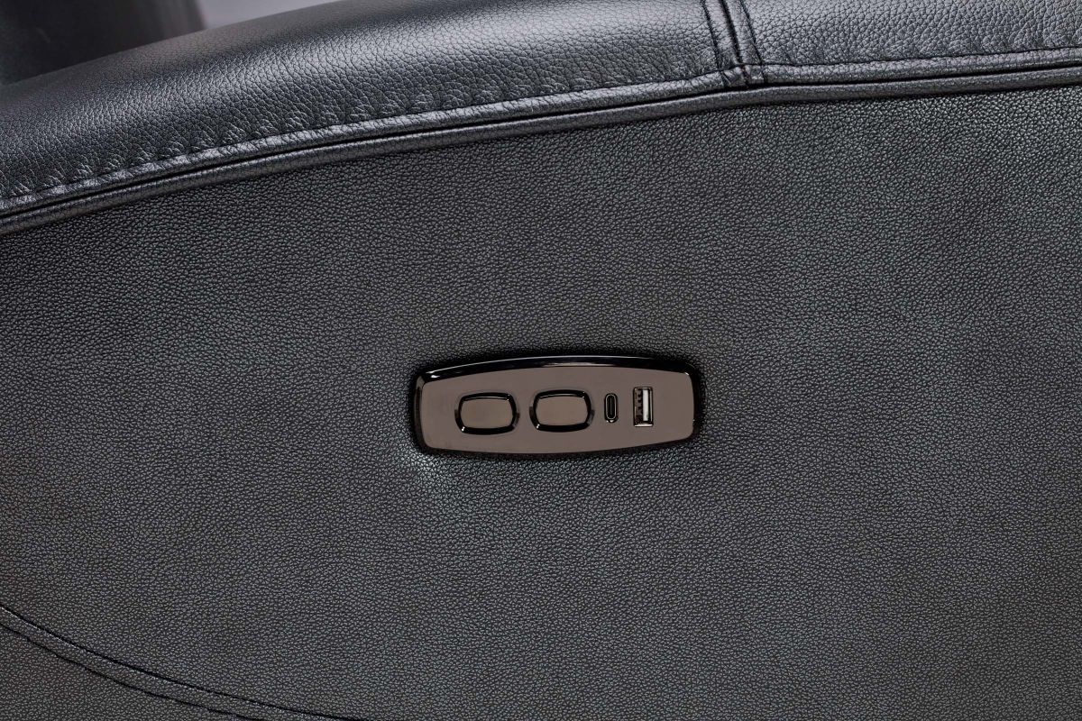 Scorpio Blue 7-Piece Leather Dual Power Reclining Sectional 8