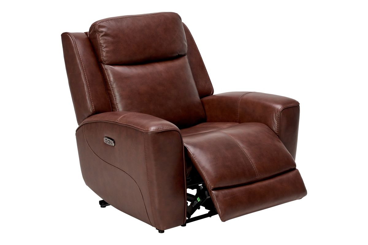 Scorpio Brown Dual Power Leather Recliner 6