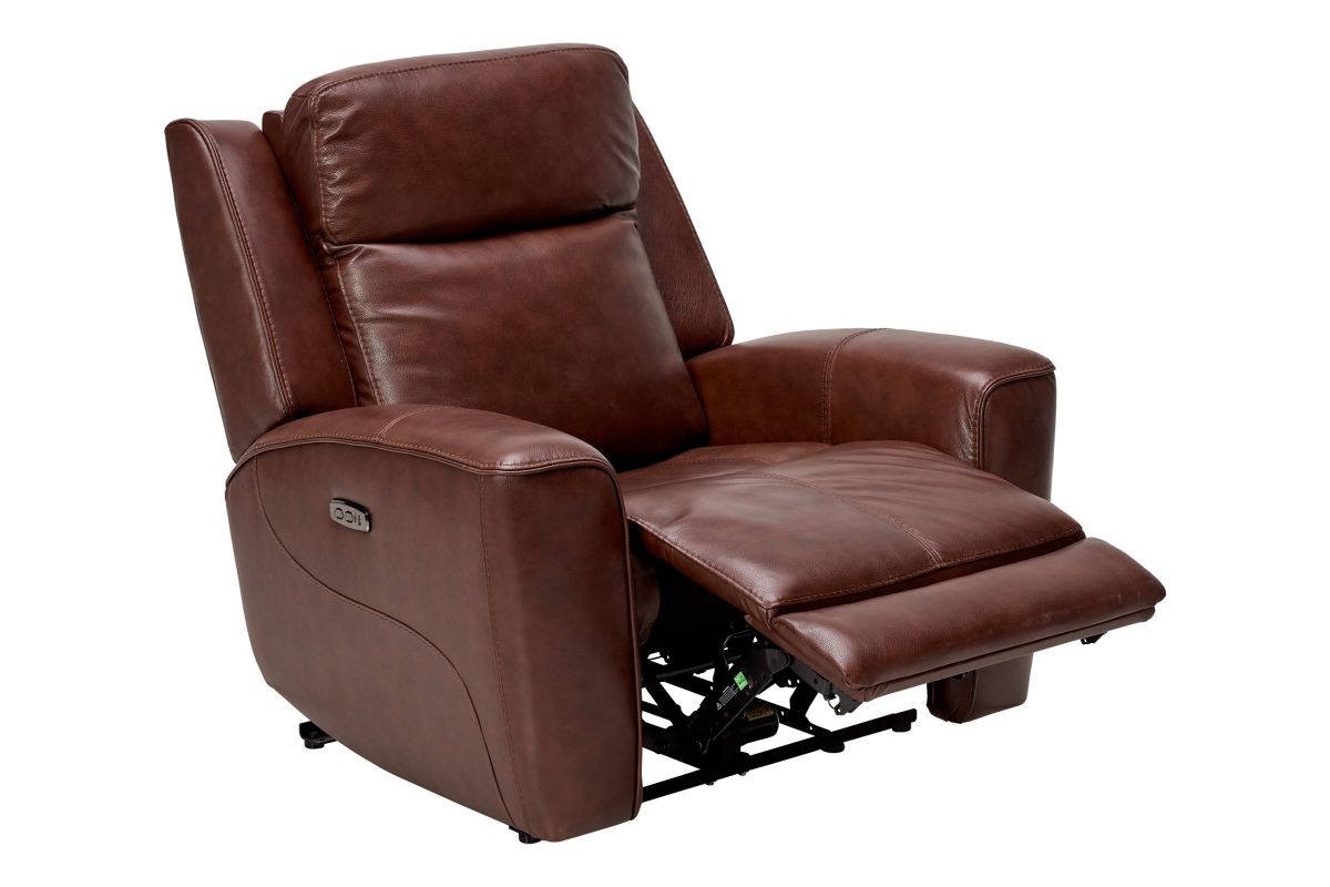 Scorpio Brown Dual Power Leather Recliner 4