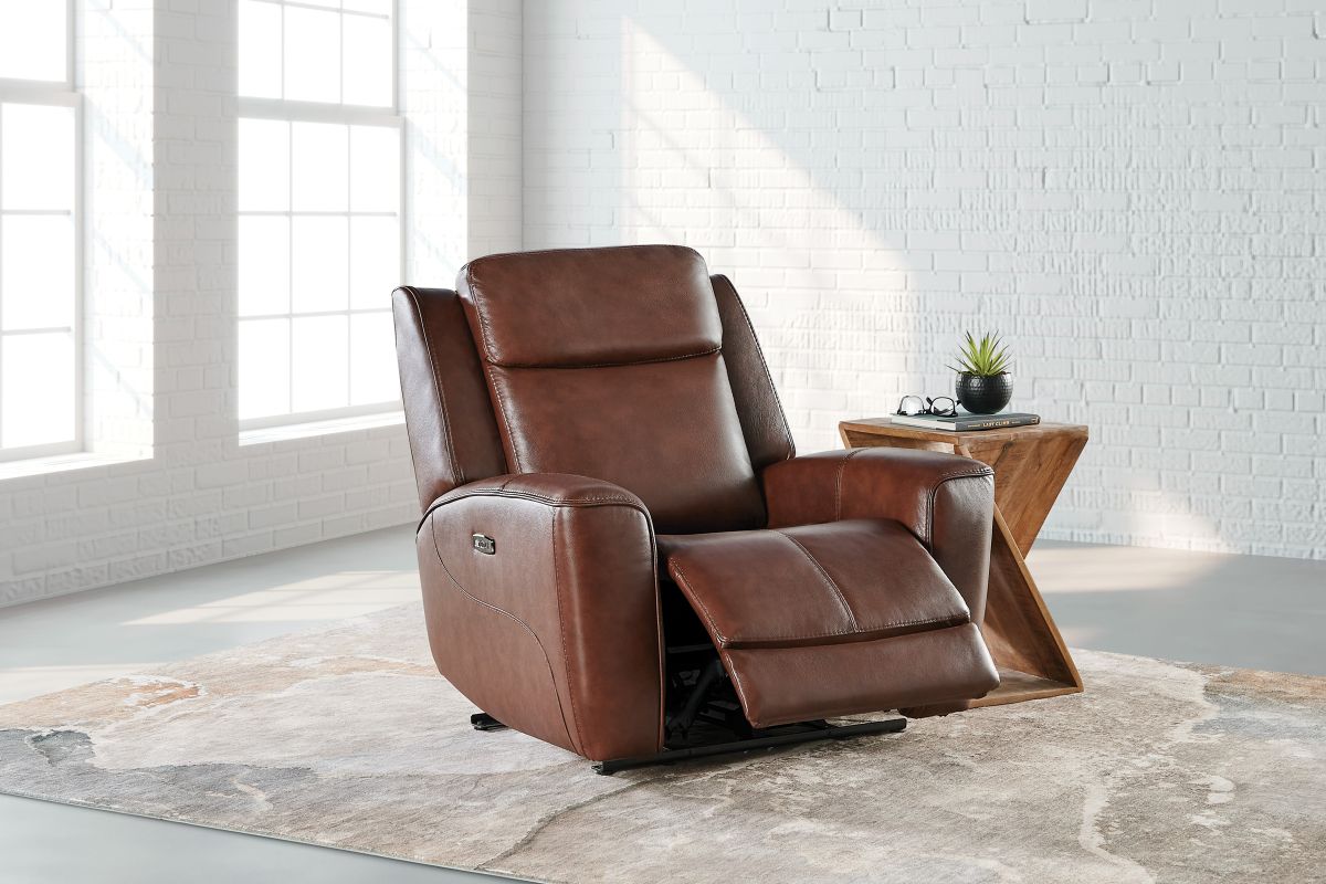Scorpio Brown Dual Power Leather Recliner 2