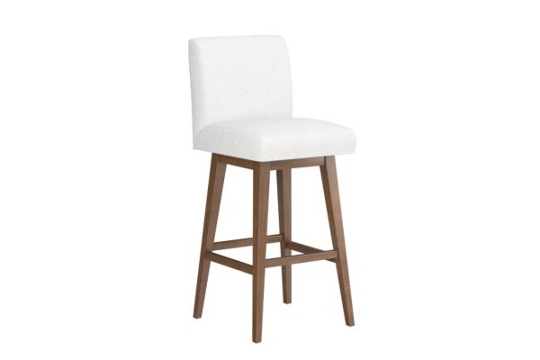Parson White Seat + Brown Adjustable Swivel Base 