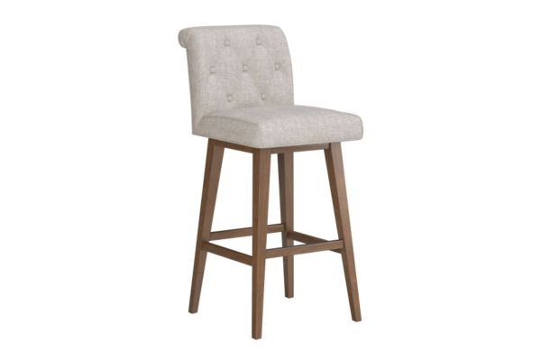 Tufted Oatmeal Seat + Brown Adjustable Swivel Base 