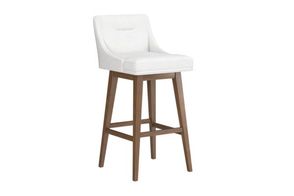 Tapered White Seat with Brown Adjustable Swivel Base 