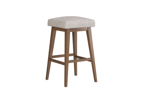 Backless Oatmeal Seat with Brown Adjustable Swivel Base