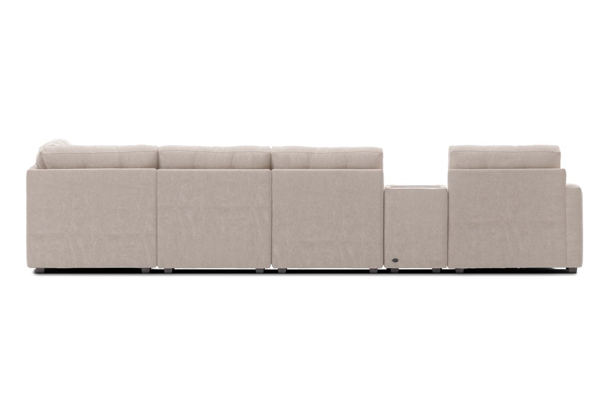 ModularOne Stone 8-Piece Sectional with E-Console & Left Arm Facing Chaise 8