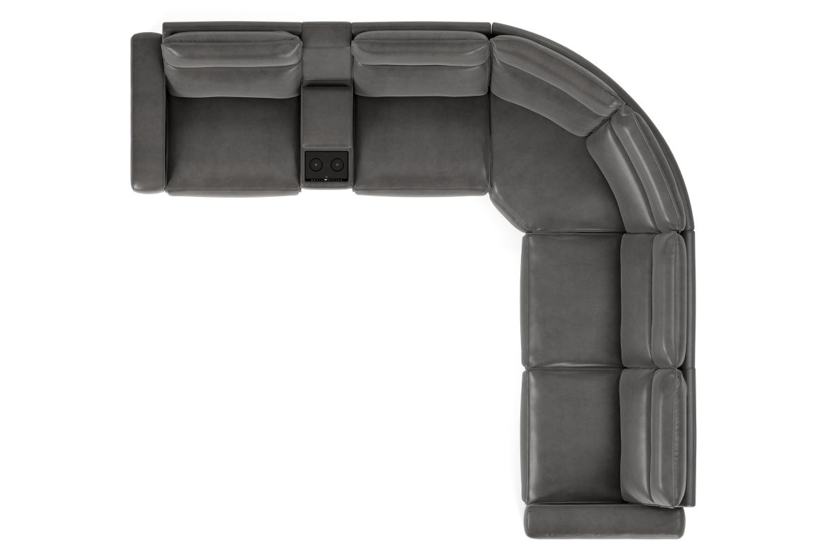 ModularTwo Grey 6-Piece Dual Power Reclining Sectional 16