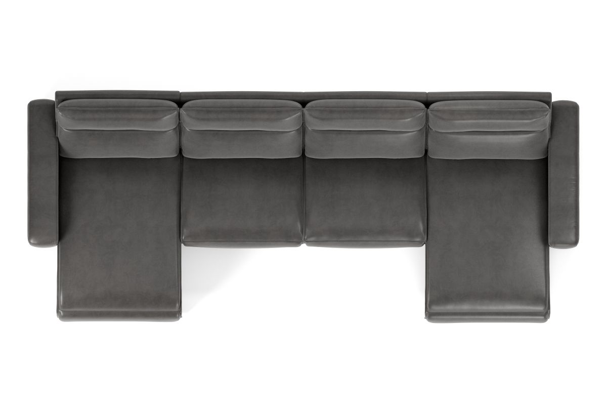 ModularTwo Grey 4-Piece Dual Chaise Sectional 7