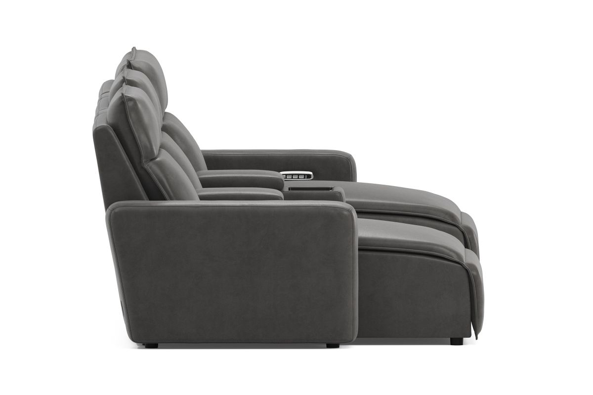 ModularTwo Grey 5-Piece Dual Power Chaise Sectional with Armless Chair 6