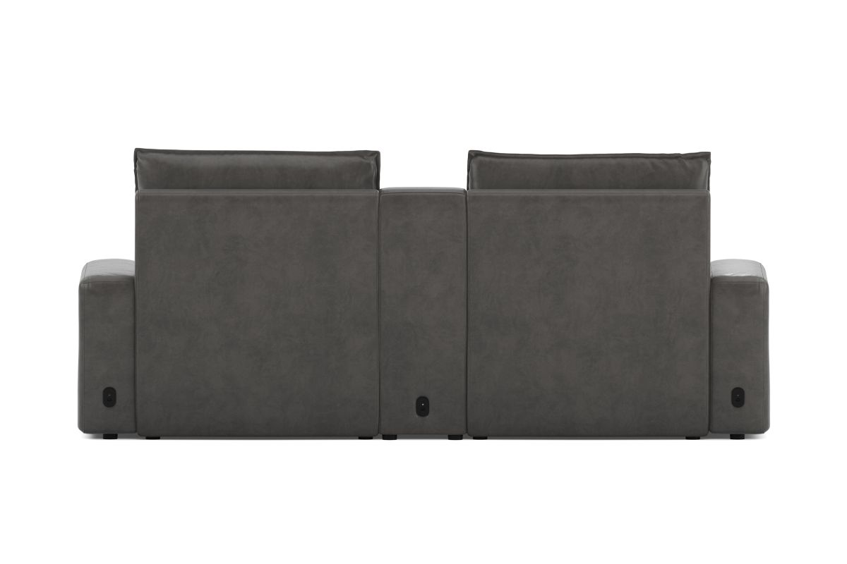 ModularTwo Grey Dual Power Reclining Console Loveseat with E-Console 14