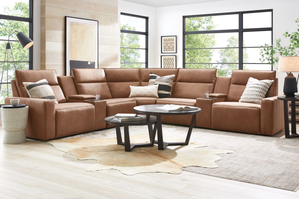 ModularTwo Brown 7-Piece Dual Power Reclining Sectional 3