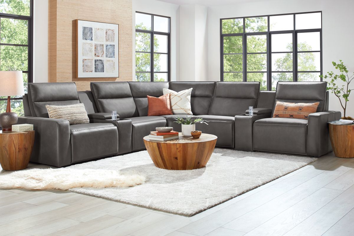 ModularTwo Grey 7-Piece Dual Power Reclining Sectional 3