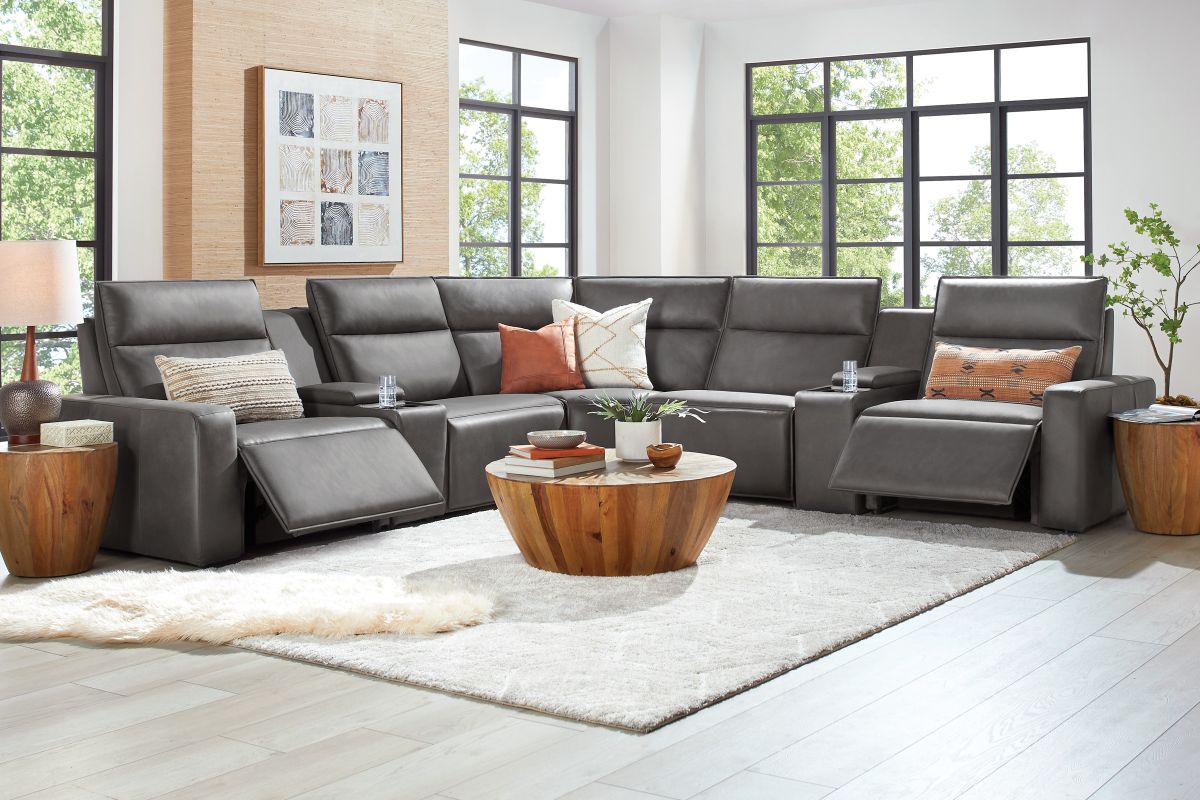 ModularTwo Grey 7-Piece Dual Power Reclining Sectional 2