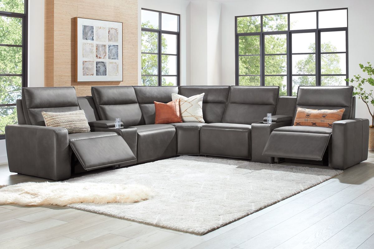 ModularTwo Grey 7-Piece Dual Power Reclining Sectional 5