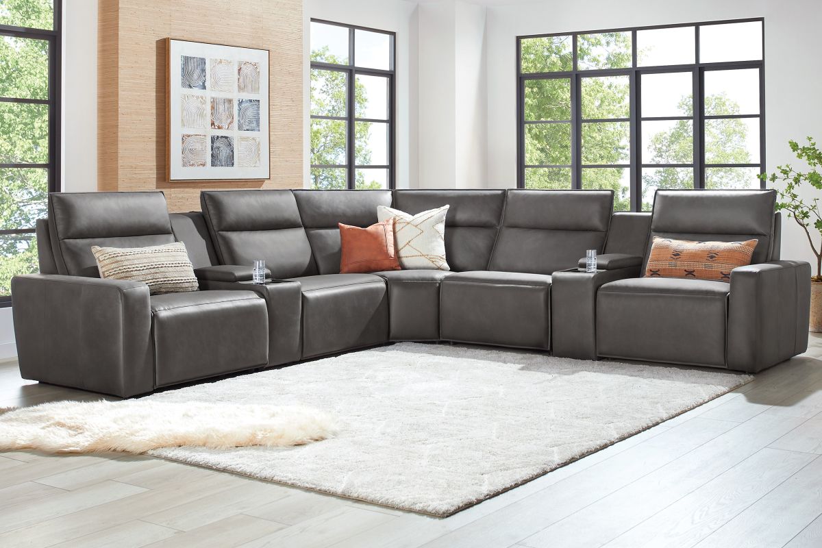 ModularTwo Grey 7-Piece Dual Power Reclining Sectional 4