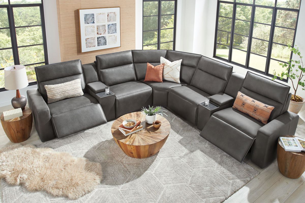 ModularTwo Grey 7-Piece Dual Power Reclining Sectional 12
