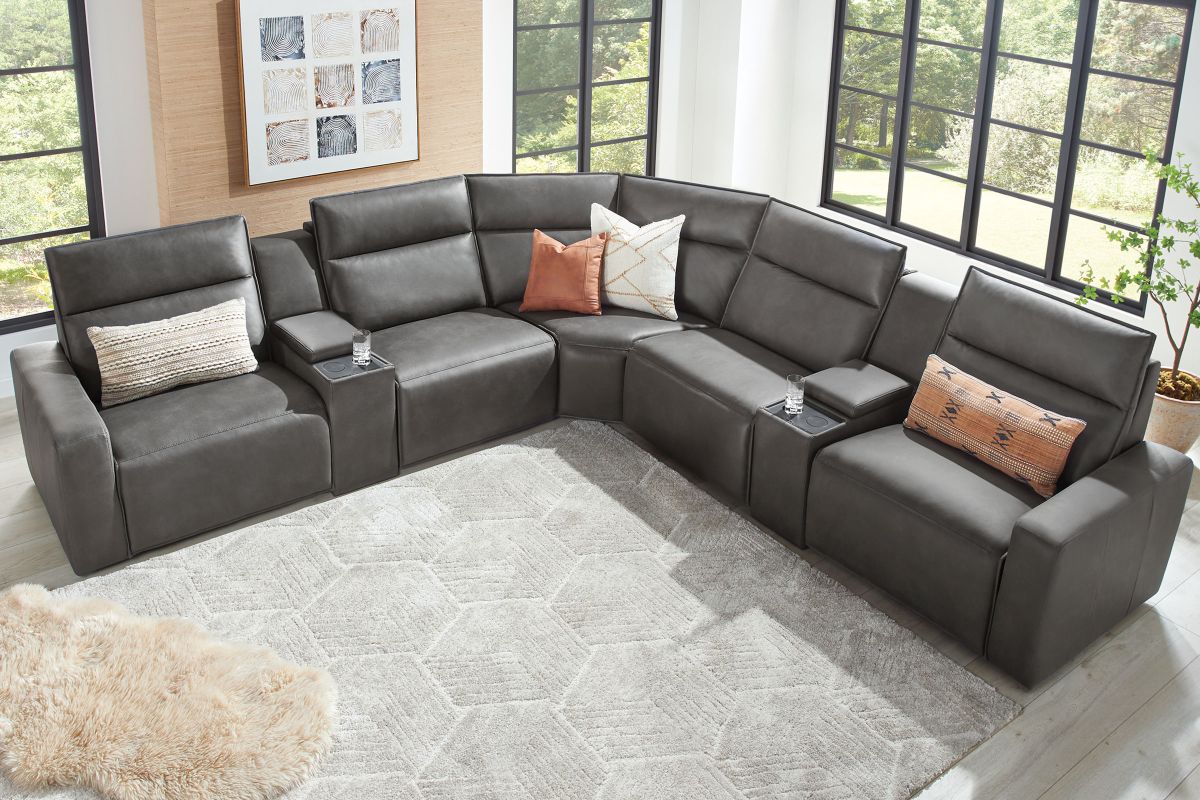 ModularTwo Grey 7-Piece Dual Power Reclining Sectional 14
