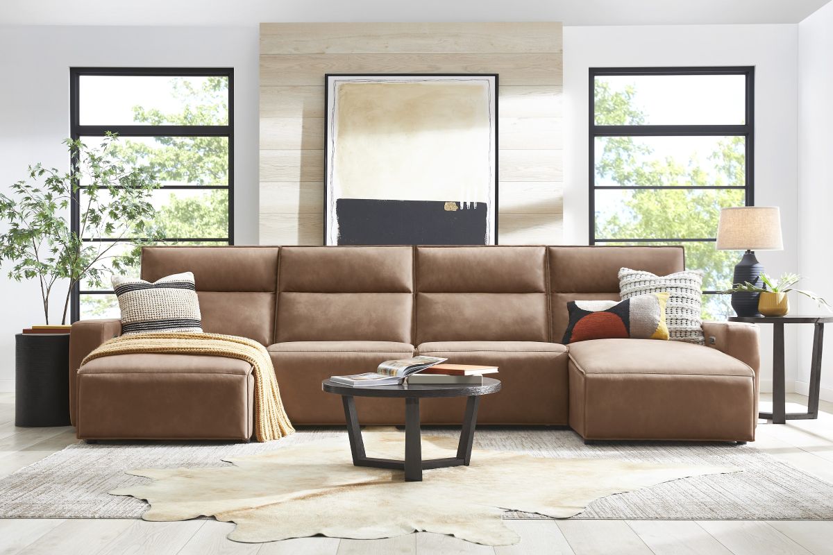 ModularTwo Brown 4-Piece Dual Chaise Sectional 3