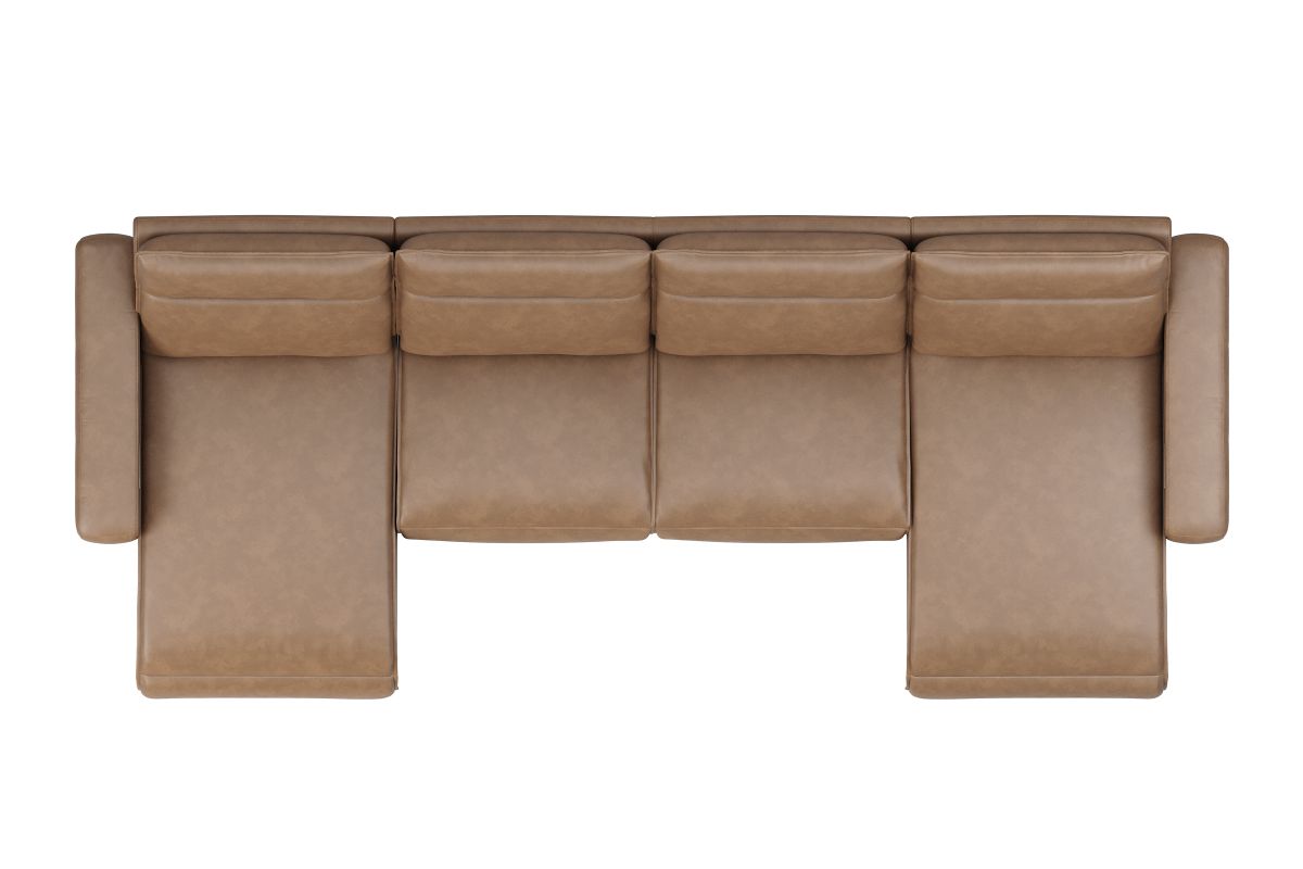 ModularTwo Brown 4-Piece Dual Chaise Sectional 7