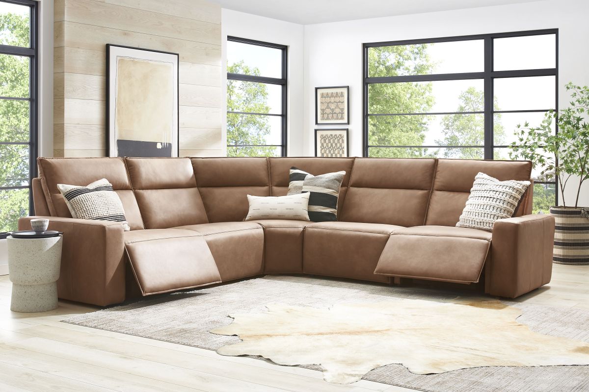 ModularTwo Brown 5-Piece Dual Power Reclining Sectional 6
