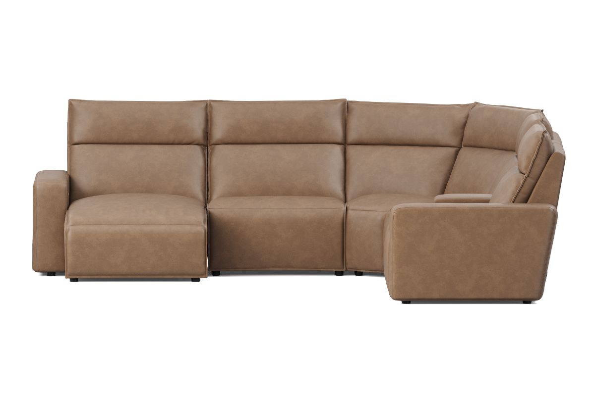 ModularTwo Brown 6-Piece Dual Power Reclining Sectional with Left Arm Facing Chaise + 1 E-Console 5