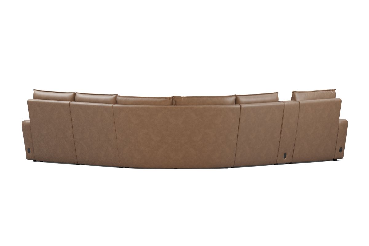 ModularTwo Brown 6-Piece Dual Power Reclining Sectional with Right Arm Facing Chaise + 1 E-Console 14